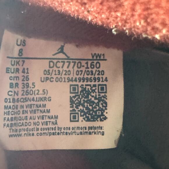 Size 8 - Nike Air Jordan 4 Retro OG Fire Red 2020 Men' Shoes - Picture 7 of 9